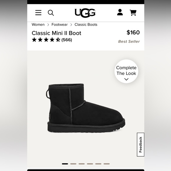 UGG Classic Mini II Boot Black - Picture 1 of 7